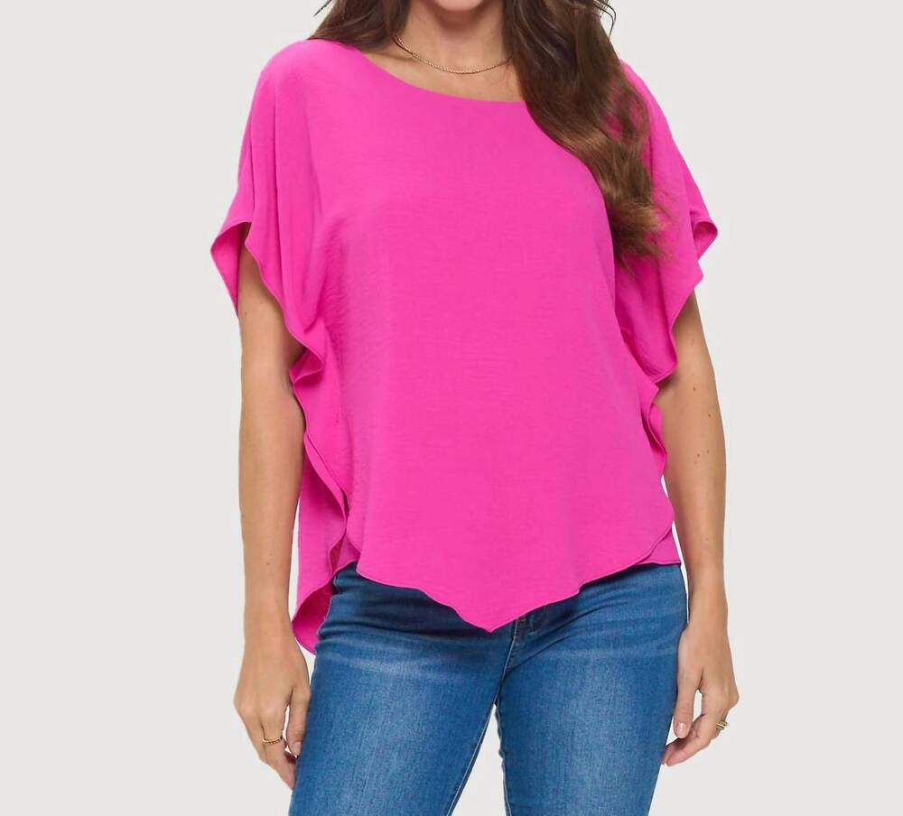 NEW LAST TANGO flowy batwing top with overlay in berry